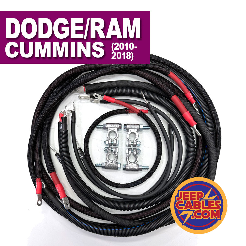 Dodge/RAM Cummins Diesel 4th Gen (2010-2018) Big 7 battery cable kit, designed to enhance electrical power handling and overall system performance.