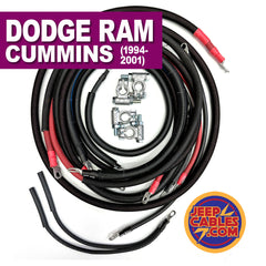 Dodge Cummins Diesel 2nd Gen Big 7 battery cable kit (1994-2002) designed for upgraded electrical performance in demanding off-road conditions.