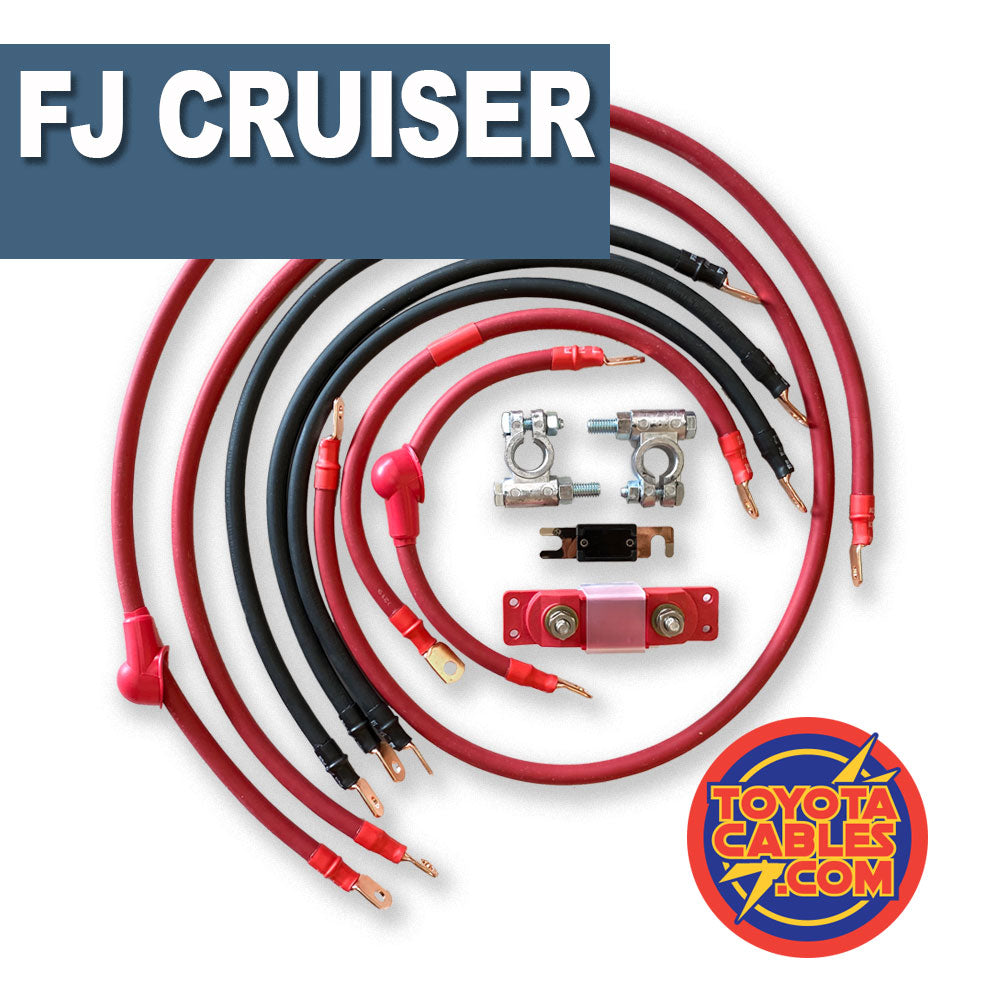 Toyota FJ Cruiser Big 7 battery cable kit (2007-2014) for superior electrical power flow and durability in off-road conditions.