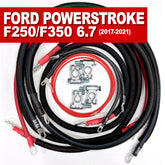 Ford Powerstroke 6.7 Diesel - F250/F350 Battery Cable Kit (2017-2021), high-performance wiring upgrade for Ford Super Duty trucks, enhancing electrical system durability and power.