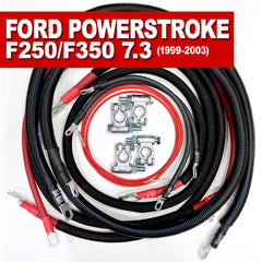 Ford Powerstroke 7.3 Diesel - F250/F350 Battery Cable Kit (1999-2003), high-performance wiring upgrade for Ford Super Duty trucks, enhancing electrical system durability and power.