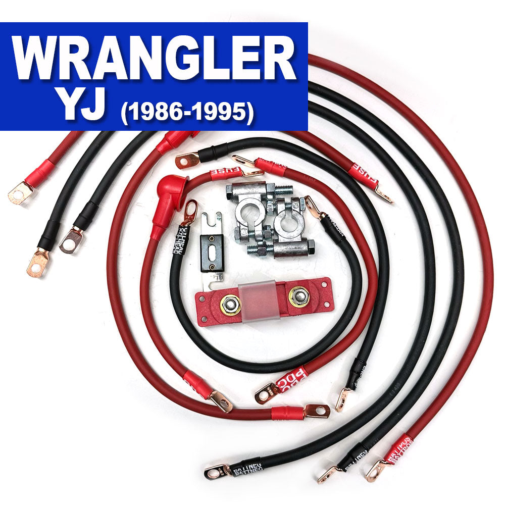 Upgrade your Jeep Wrangler YJ (1986-1995) with the Big 7 battery cable kit for improved power performance off-road.