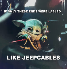 Grogu JeepCables Sticker, adding a touch of Star Wars charm to your Jeep with this Grogu sticker.