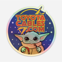 Toyota Cables Grogu Sticker, combining Toyota and Star Wars fandom with the beloved Grogu character.
