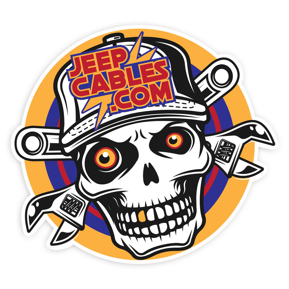 Skull and Wrench Bones Sticker, a bold design with a skull and wrench, perfect for any off-road or mechanic.