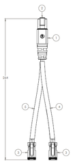 07-179   Deutsch Splitter Harness,  266mm