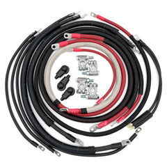 Dodge Cummins Gen 2 Big 7 Battery Cable Kit for 1994-2002 Dodge Ram 2500 and 3500 Cummins diesel trucks, complete battery and ground cable upgrade featuring premium copper wiring, military-style battery terminals, corrosion-resistant connections, and direct-fit installation for improved starting, charging, and electrical system performance.