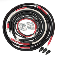 Dodge Cummins Gen 3 Big 7 Battery Cable Kit for 2003-2009 Dodge Ram 2500 and 3500 Cummins diesel trucks, complete battery and ground cable upgrade featuring premium copper wiring, military-style battery terminals, corrosion-resistant connections, and direct-fit installation for improved starting, charging, and electrical system performance.