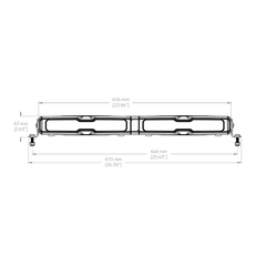 V24 Black 8600 eLumen 24"  Hyperion Series Light Bar
