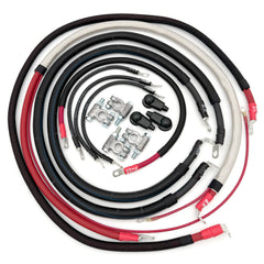 Ford Power Stroke OBS Big 7 Battery Cable Kit for 1990-1997 Ford F-Series and OBS Power Stroke trucks, complete battery and ground cable upgrade featuring premium copper wiring, military-style battery terminals, corrosion-resistant connections, and direct-fit installation for improved starting, charging, and diesel electrical system performance.